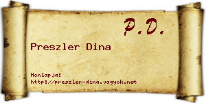 Preszler Dina névjegykártya